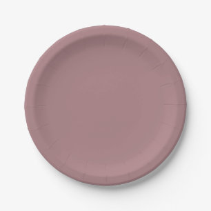 Solid color plain dusty rose paper plates