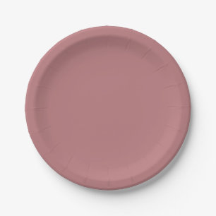 Solid color plain Dusty Rose Paper Plates