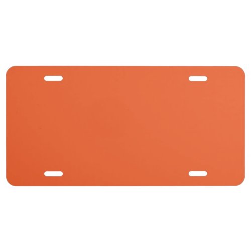 Solid color plain exotic orange red license plate