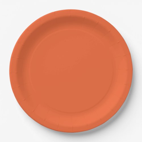 Solid color plain exotic orange red paper plates