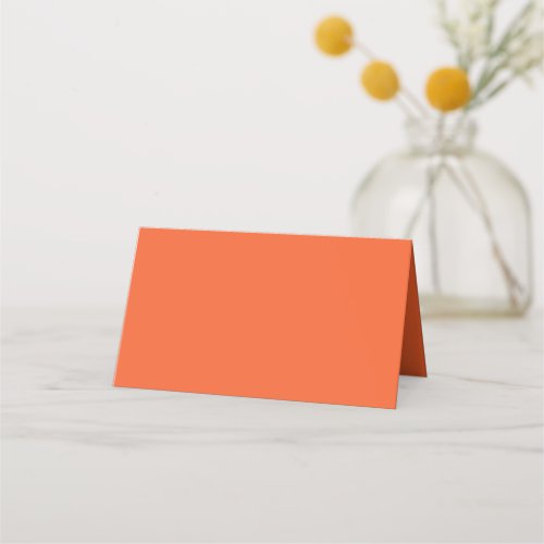 Solid color plain exotic orange red place card