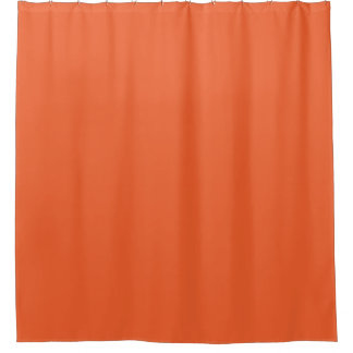Solid color plain exotic orange red shower curtain