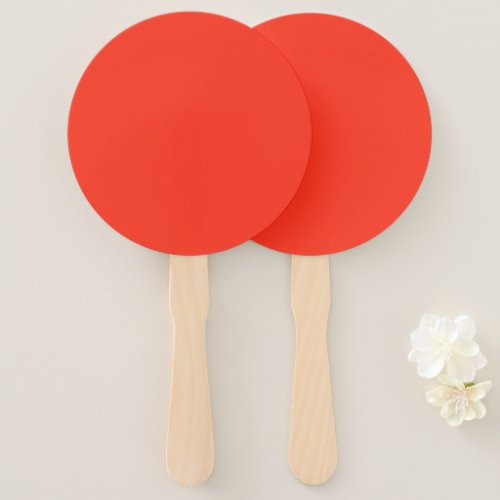 Solid color plain flamingo bright red hand fan
