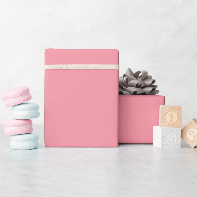 Solid color plain Geranium Pink Wrapping Paper (Baby Shower)