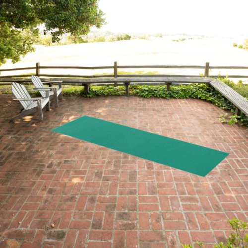 Solid color plain green teal Viridian Outdoor Rug