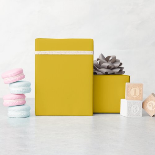 Solid color plain hot bright mustard yellow wrapping paper