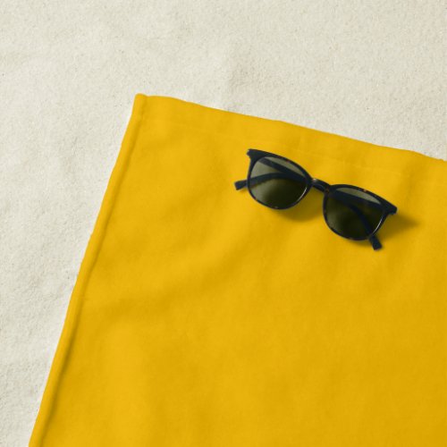 Solid color plain hot yellow freesia beach towel