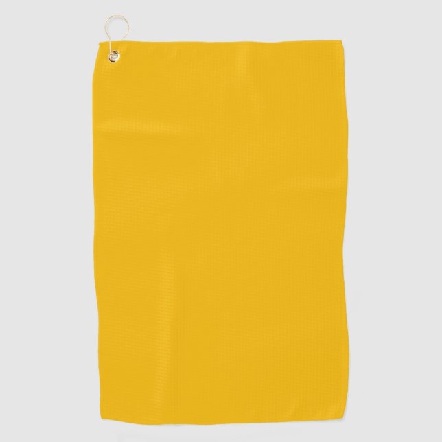 Solid color plain hot yellow freesia golf towel (Front)