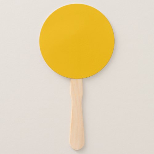 Solid color plain hot yellow freesia hand fan