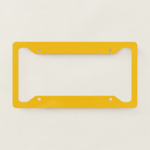 Solid color plain hot yellow freesia license plate frame