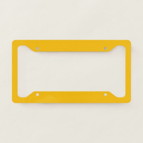 Solid color plain hot yellow freesia license plate frame