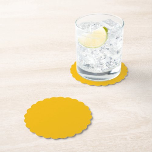Solid color plain hot yellow freesia paper coaster