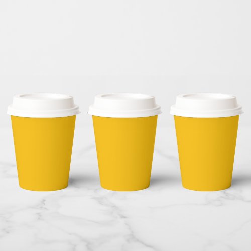 Solid color plain hot yellow freesia paper cups