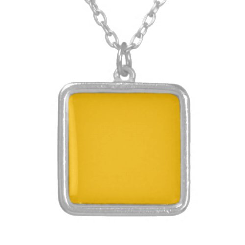 Solid color plain hot yellow freesia silver plated necklace