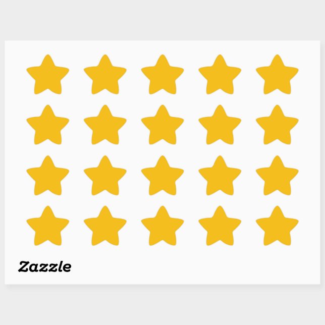 Solid color plain hot yellow freesia star sticker (Sheet)