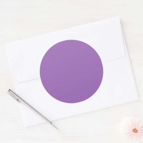 Solid color plain iris soft purple file folder classic round sticker