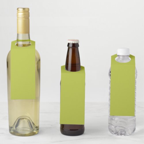 Solid color plain lime grape green bottle hanger tag