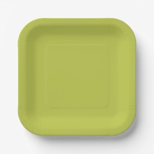 Solid color plain lime green lemon gras paper plates