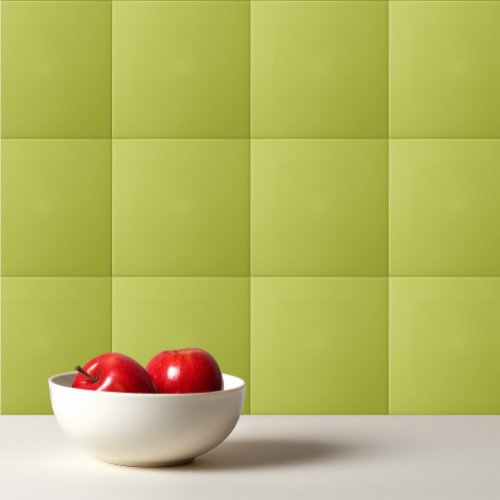 Solid color plain lime green lemon grass ceramic tile