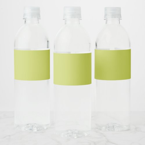 Solid color plain lime green lemon grass water bottle label