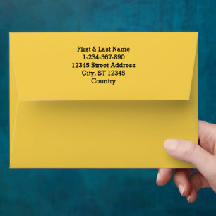 Solid color plain Marigold Yellow Envelope