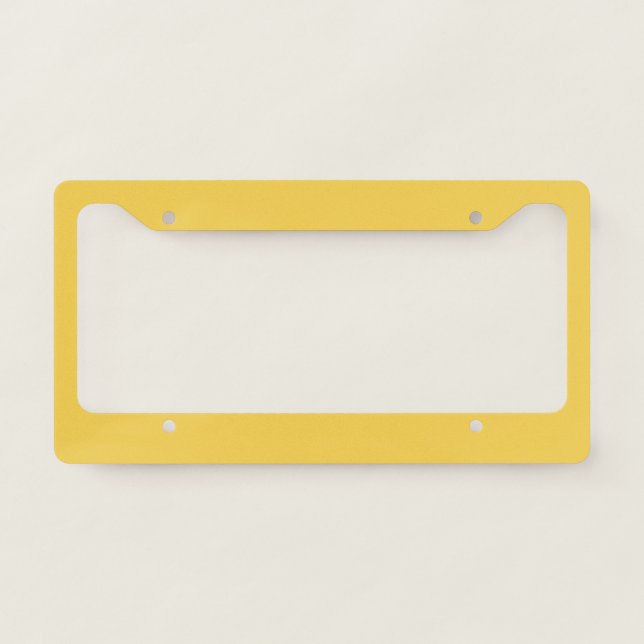 Solid color plain Marigold Yellow License Plate Frame (Front)