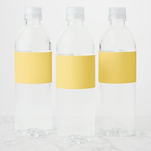 Solid color plain Marigold Yellow Water Bottle Label