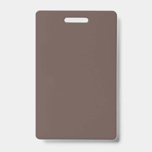 Solid color plain medium taupe pastel brown badge (Front)