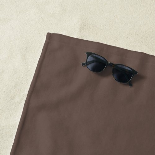 Solid color plain medium taupe pastel brown beach towel