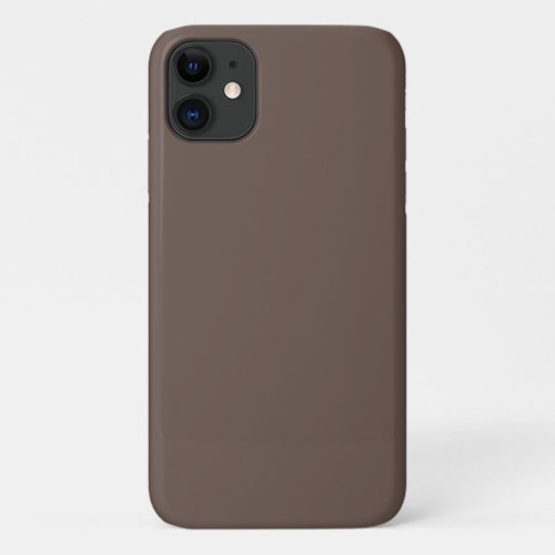 Solid color plain medium taupe pastel brown iPhone 11 case