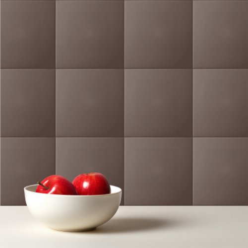 Solid color plain medium taupe pastel brown ceramic tile