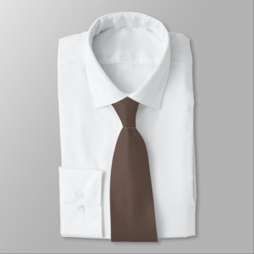 Solid color plain medium taupe pastel brown neck tie