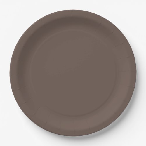 Solid color plain medium taupe pastel brown paper plates