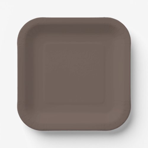 Solid color plain medium taupe pastel brown paper plates