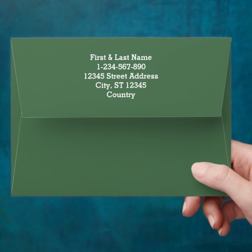 Solid color plain Moss Green Envelope