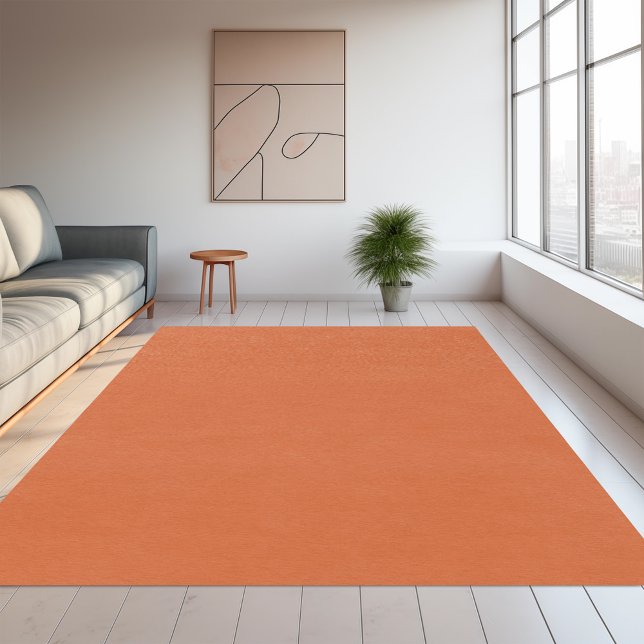 Solid color plain orange Harvest Pumpkin Rug (Creator Uploaded)