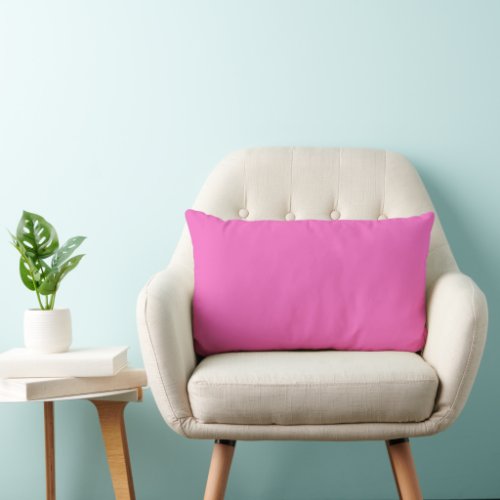 Solid color plain orchid bright pink lumbar pillow