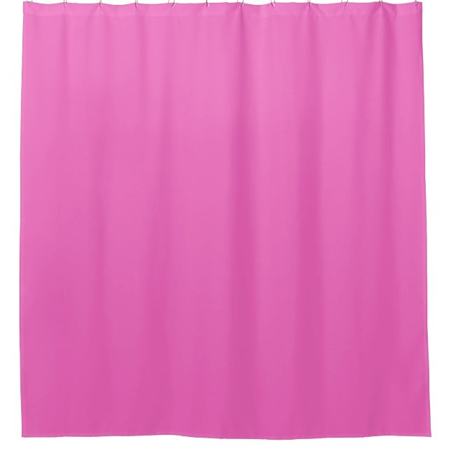 Solid color plain orchid bright pink shower curtain (Front)