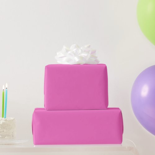 Solid color plain orchid bright pink wrapping paper