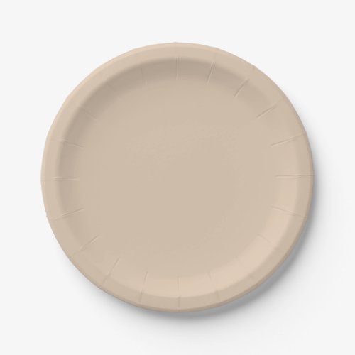 Solid color plain Palomino beige Paper Plates