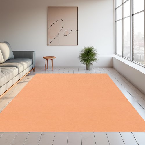 Solid color plain papaya orange rug