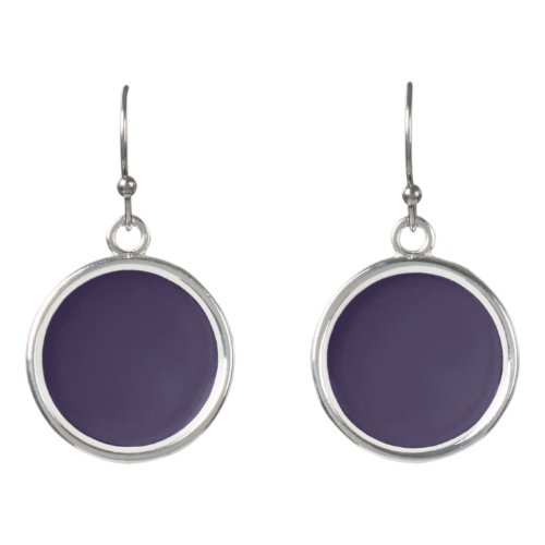 Solid color plain pastel dark purple earrings