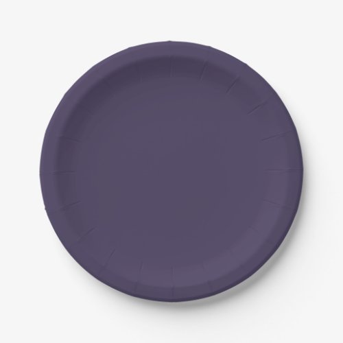 Solid color plain pastel dark purple paper plates