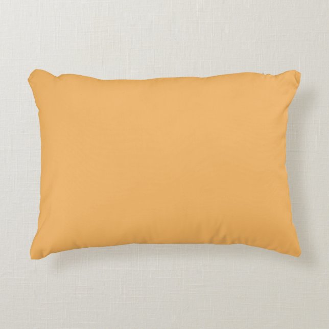 Solid color plain pastel orange topaz accent pillow (Front)