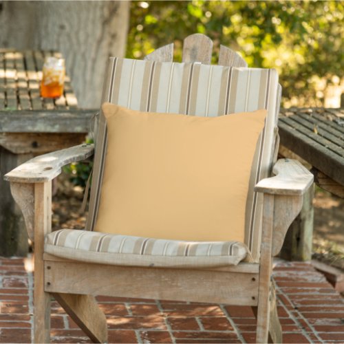 Solid color plain pastel orange topaz outdoor pillow