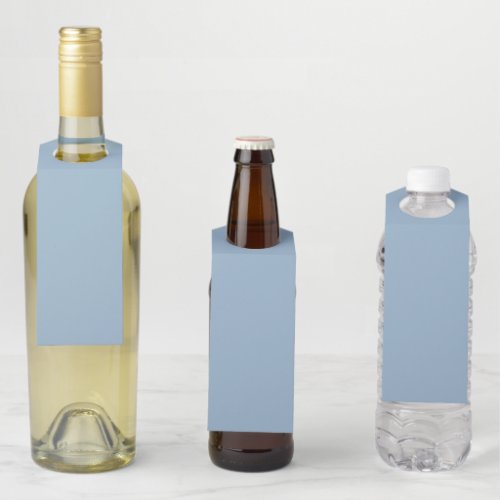 Solid color plain pastel pale blue bottle hanger tag