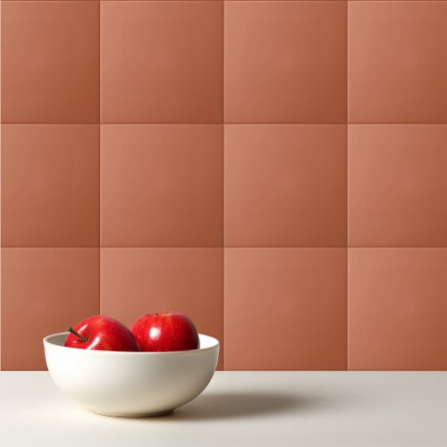  Solid color plain pastel rust orange Ceramic Tile