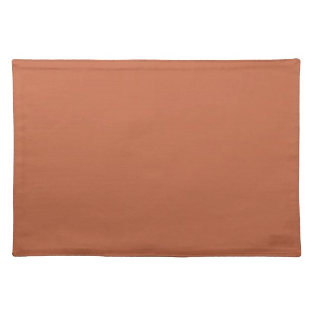  Solid color plain pastel rust orange Cloth Placemat (Front)