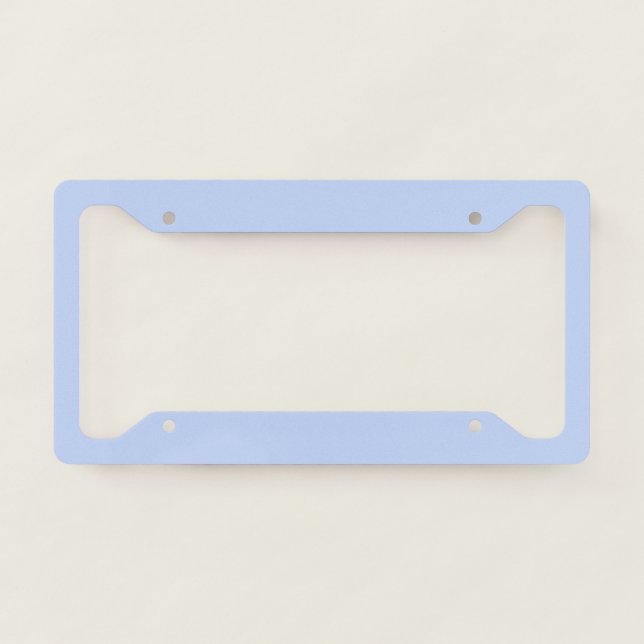 Solid color plain periwinkle light blue license plate frame (Front)