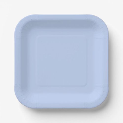 Solid color plain periwinkle light blue paper plates